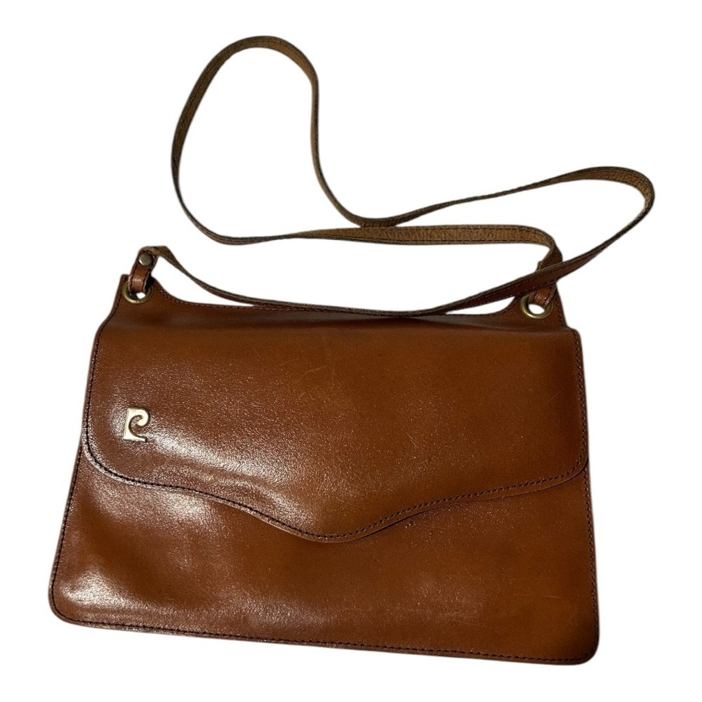Pierre Cardin Brown Leather Crossbody Bag with Adjustable Strap
